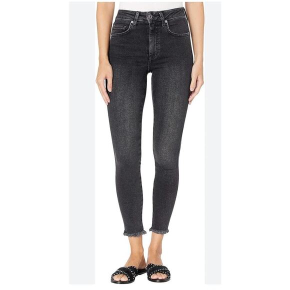 Free People Jeans Women's 24 Black Raw Hem Jeggings We The Free High Rise - Picture 1 of 9